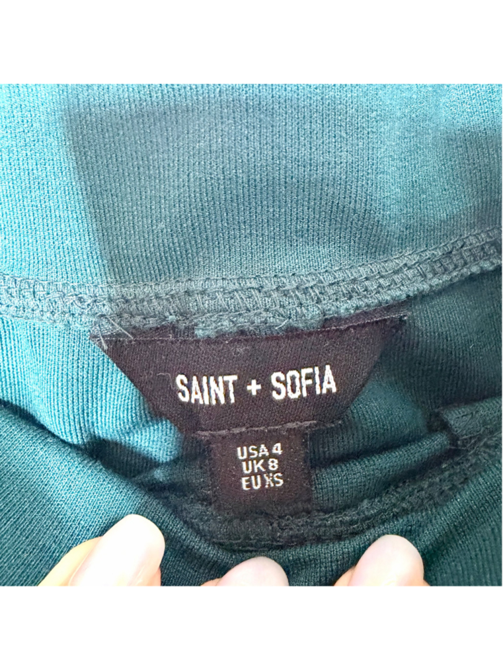 Women's Saint + Sofia Green Runway Pant Trousers Size 4 with White Side Stripe - Picture 5 of 6